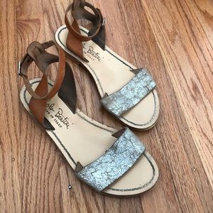Silver Italian Leather Sandals